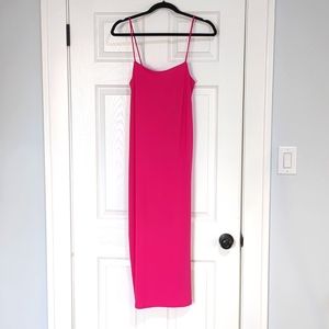 NWT Zara Hot Pink Maxi Slip Dress Size Small